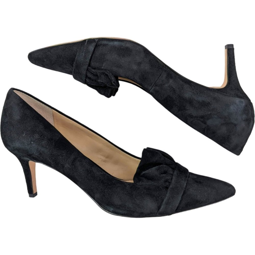 Sole Society Darbia Black Suede Ruffle Pumps, 9.5 M - Picture 7 of 11